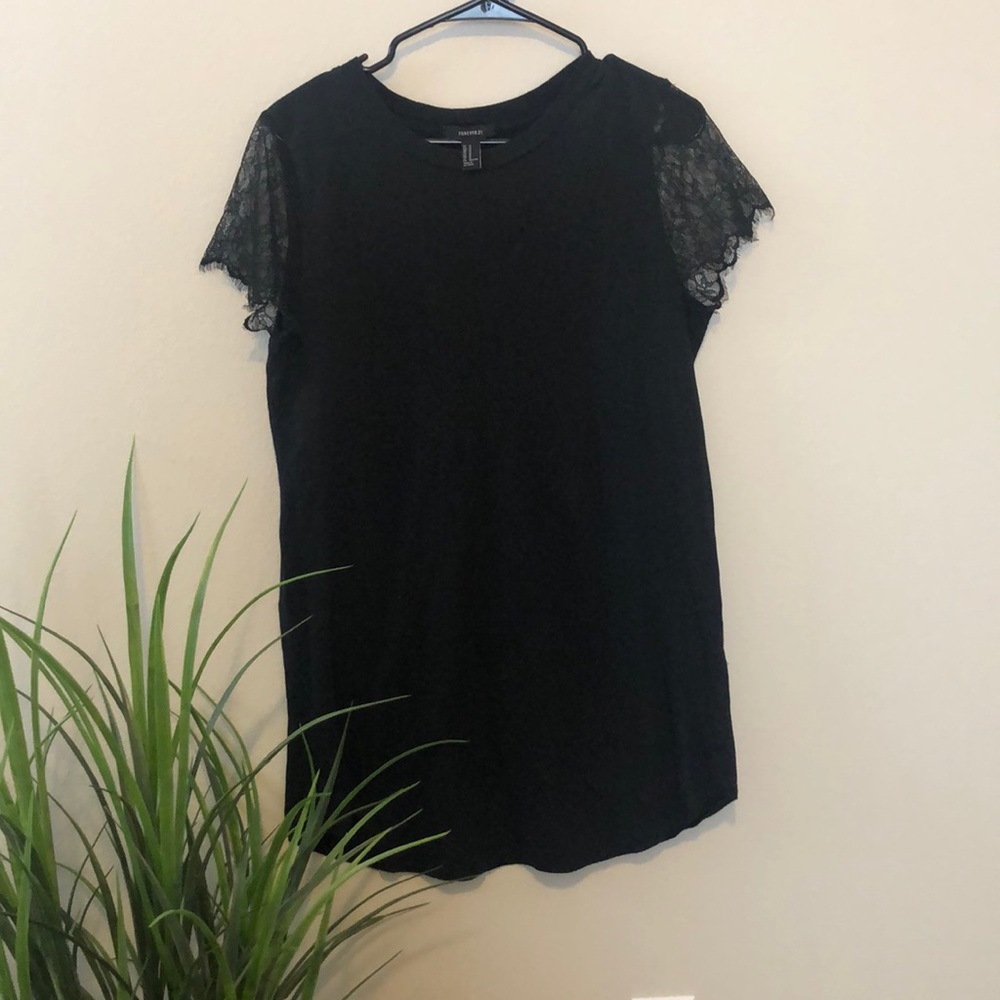 Forever 21 Lace Sleeve T-Shirt Dress